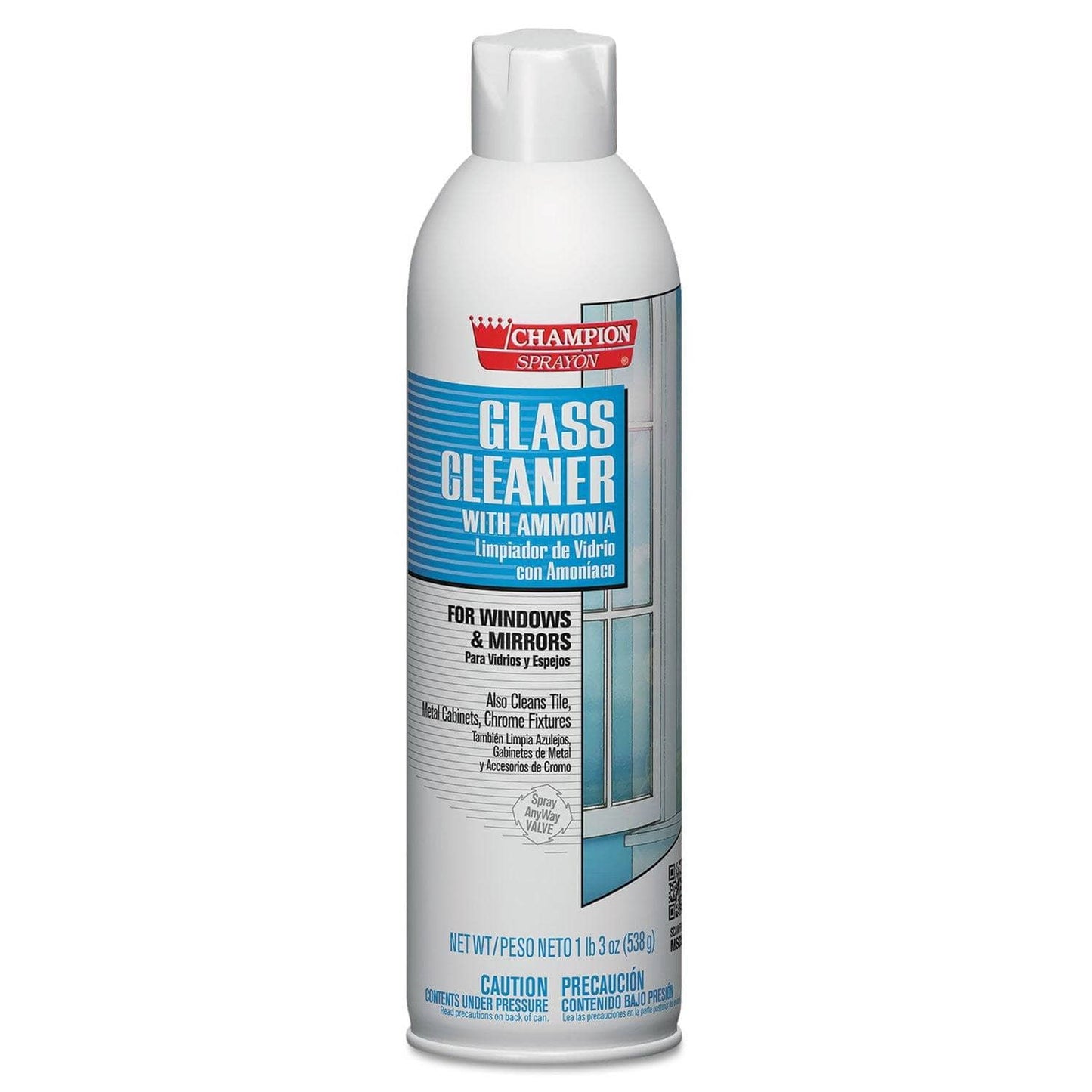 Chase Champion Sprayon Glass Cleaner With Ammonia, 19Oz, Aerosol, 12/Carton - CHP5151