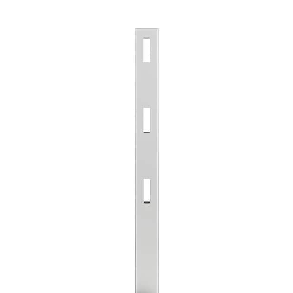 3-Rail Line Post Durable Vinyl White Ranch 5 in. x 5 in. x 7 ft.