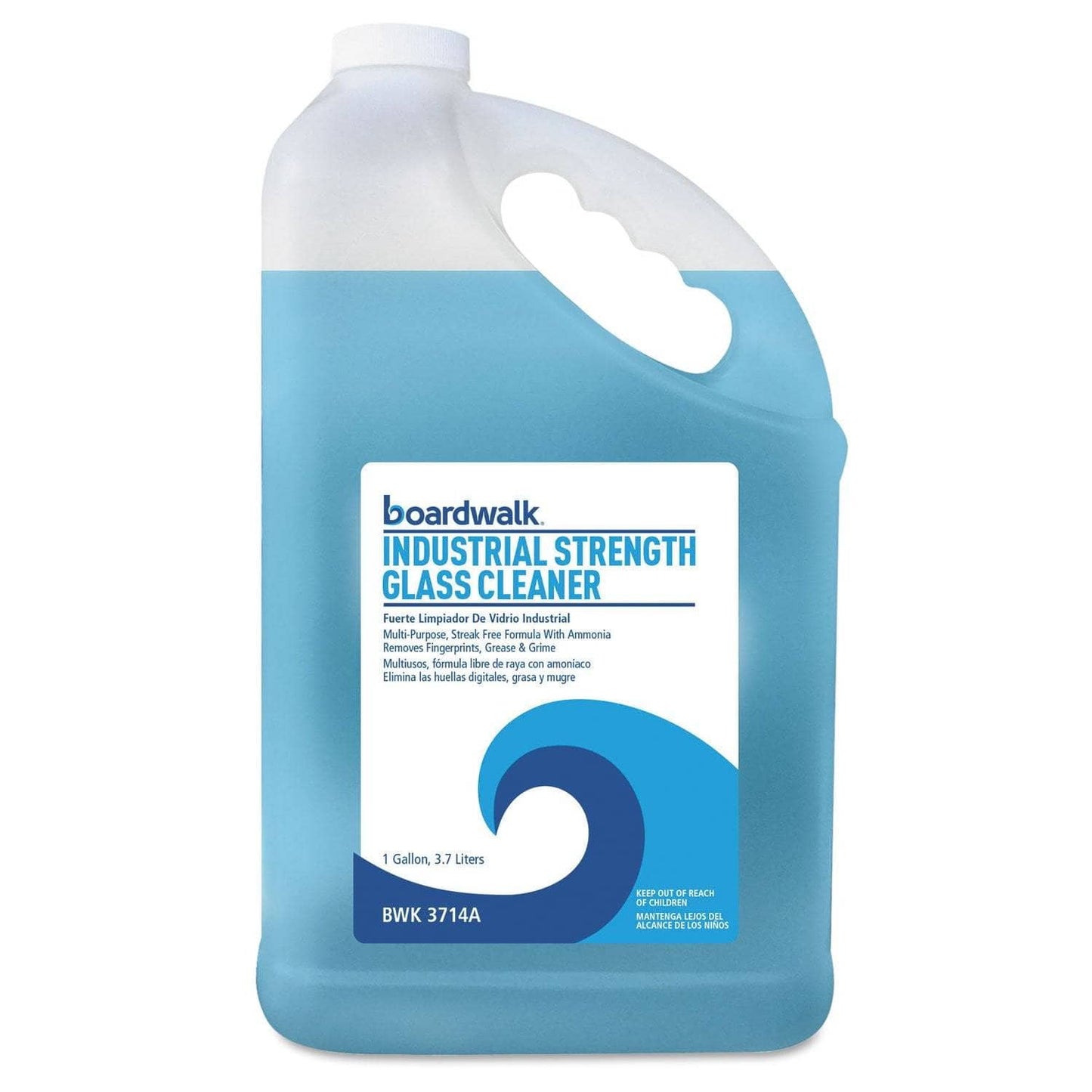 Boardwalk Industrial Strength Glass Cleaner With Ammonia, 1 Gal Bottle, 4/Carton - BWK4714A