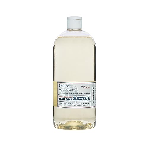 BARR-CO. Original Scent Hand Soap Refill, Tranquil Milky Scent with Oat, Vanilla & Vetiver, Natural Liquid Soap for Bathroom & Kitchen, Vegan Formula, 32 fl oz