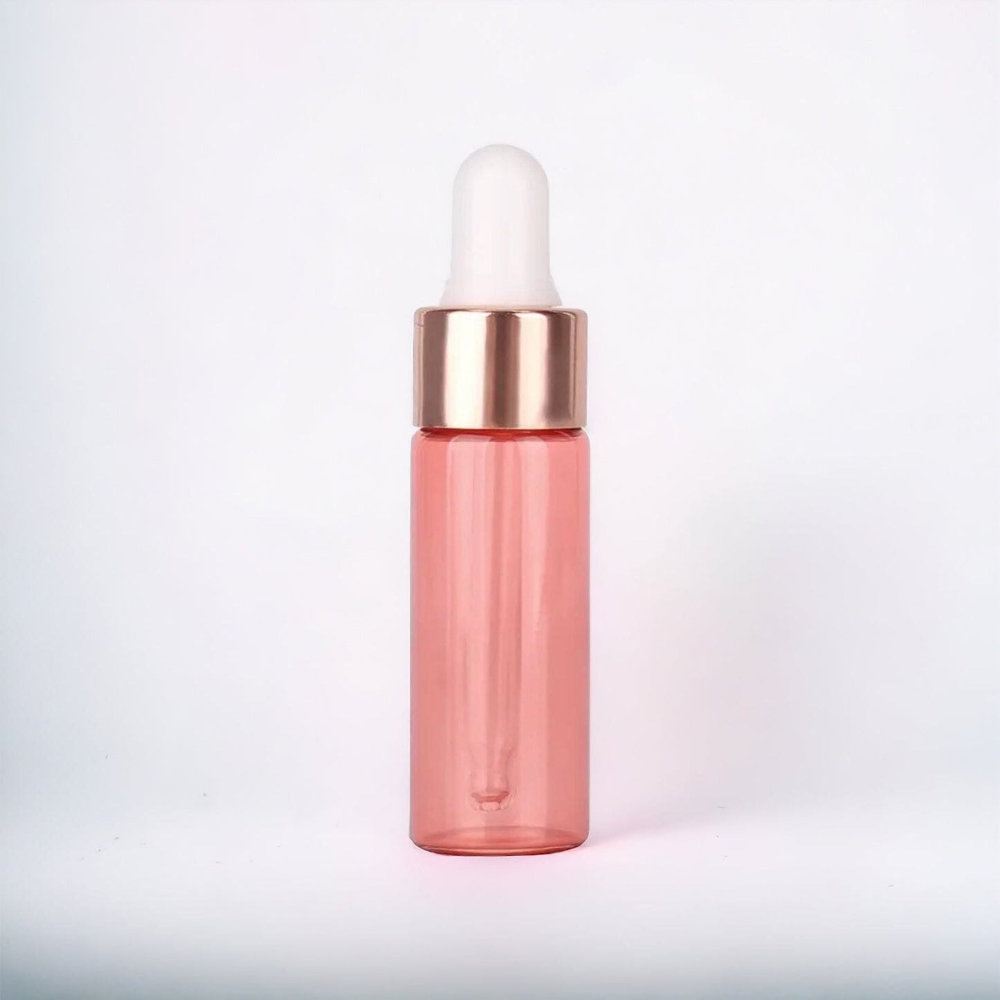 5 ml Pink Glass Vials w/ Rose Gold Dropper (Pack of 5)