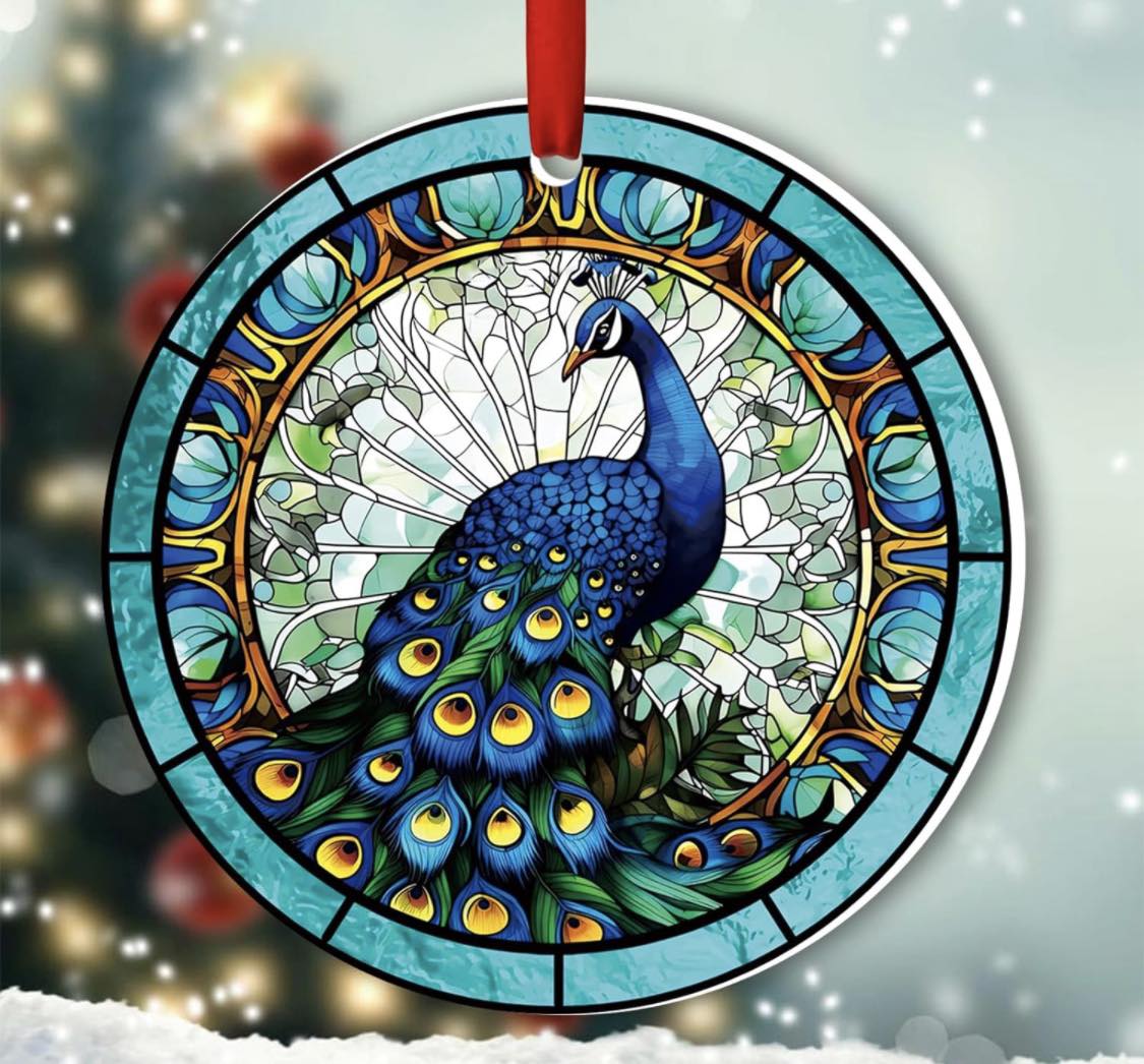 Peacock Keepsake Christmas Tree Ornament