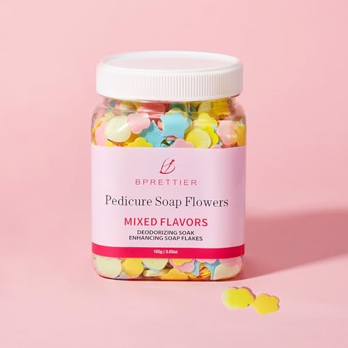 BPrettier Foot Soak Flower Soap Sheets Pedicure Foot Soaks for Softens Calluses Moisturizing Relaxing Feet Pedi Party, Birthdays, Sleepovers Use (100g)