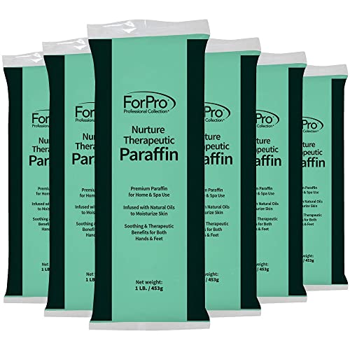 ForPro Nurture Paraffin Wax Refill, Island Tranquility, Six 1-Pound Paraffin Blocks, Non-Greasy, Moisturizing for Soft & Healthy Skin, Green Tea Lemongrass, 6 Lbs