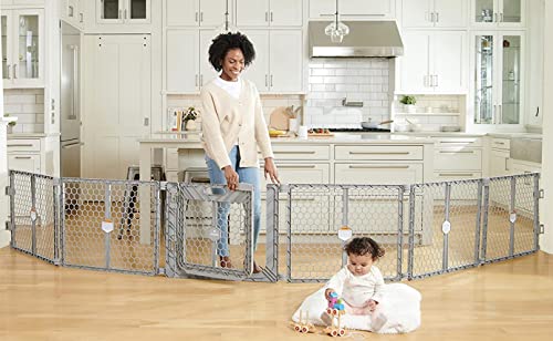 New Regalo Plastic 192-Inch Super Wide Adjustable Baby Gate (Gray)