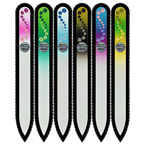 Mont Bleu Gift Set of 5 + 1 free Glass Nail Files hand decorated with crystals - friend gifts - Gift ideas - Handmade gifts - Crystal Nail File for natural nails - mom gifts - gifts