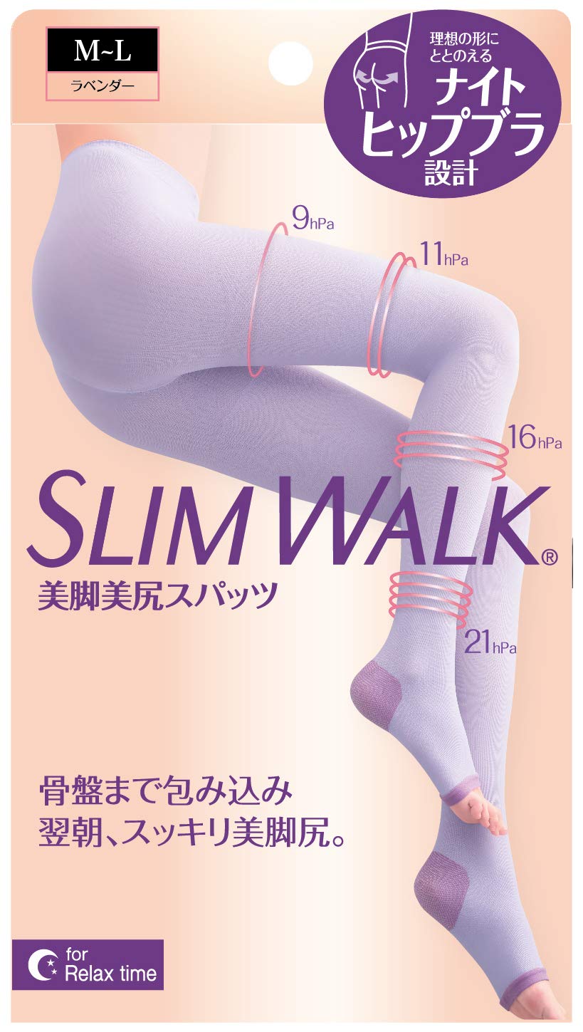 Slim Walk Legs Buttocks M-L Size Lavender (Slim Walk,Spats for Night,ML) Pressure Spats