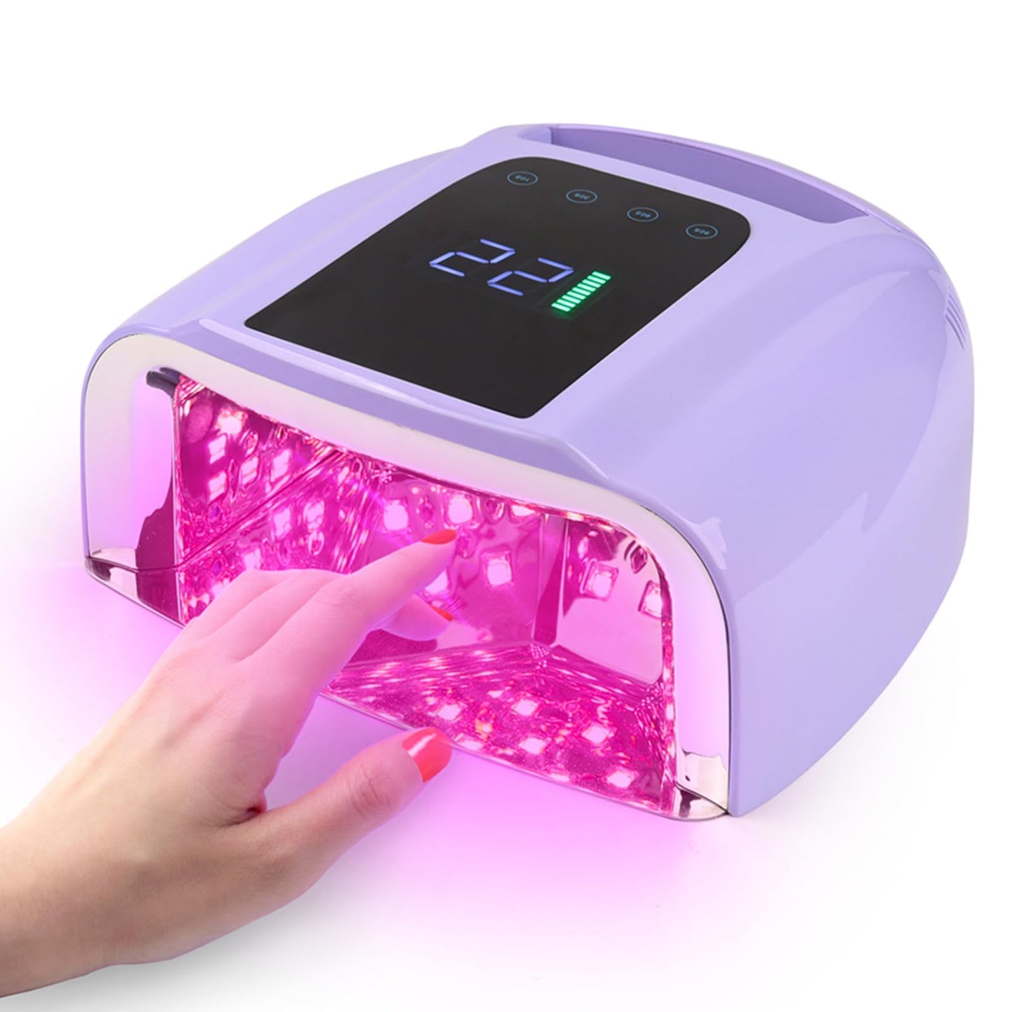 ANGNYA 96W Cordless Rechargeable UV LED Nail Lamp,UV Lights for Nails with 42Beads Nail Dryer Portable Cordless Nail Lamp Gel UV Led Nail Lamp with 4 Timer Setting Sensor and LCD Display