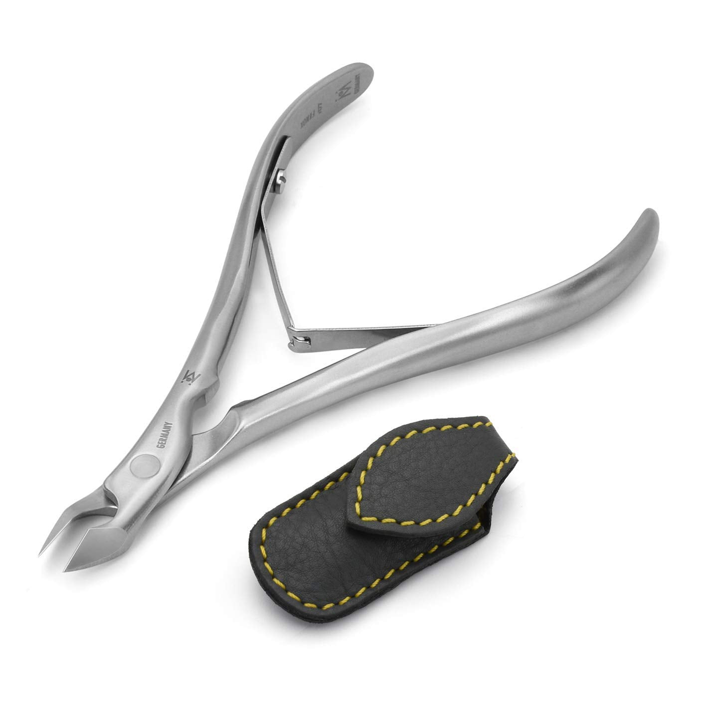GERMANIKURE Standard Professional Cuticle Trimmer - 3/4 Full Jaw Nipper - Ethically Made in Germany - FINOX Stainless Steel Sharp Cuticle Remover in Leather Case – Manicure Tool, r177, 7mm