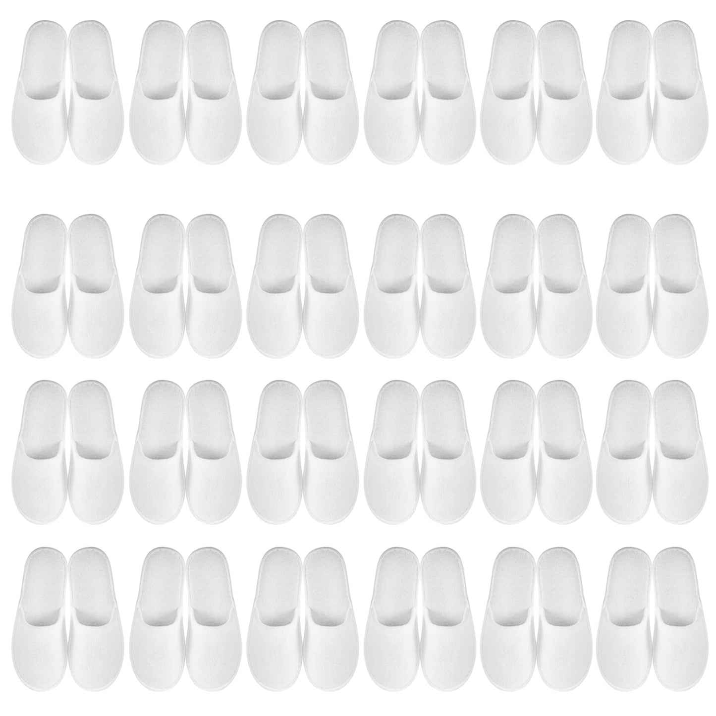 Geyoga 24 Pairs Disposable Slippers for Guests Bulk House Slippers Spa Slippers for Family Guests Hotels Home Wedding Party(White)