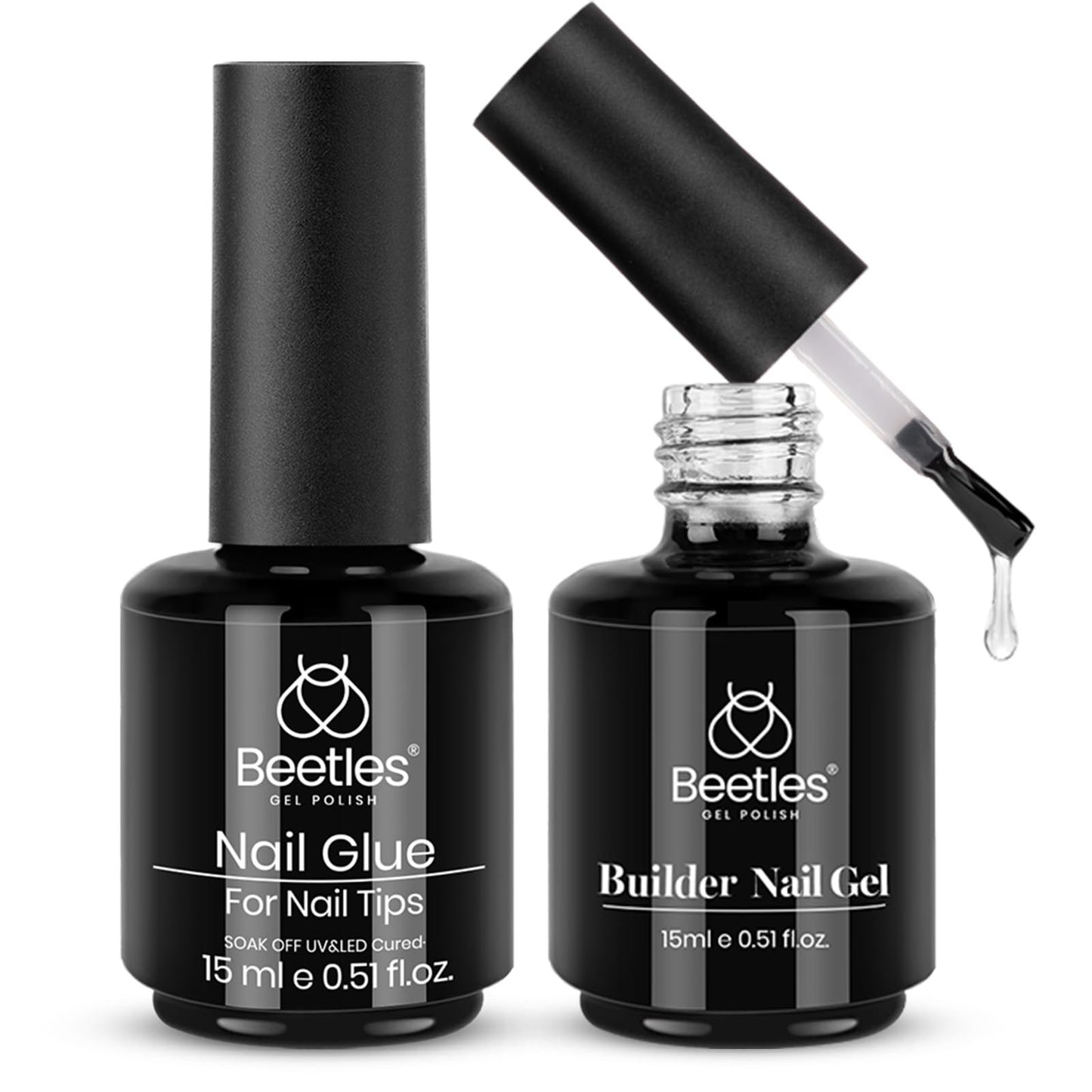 Beetles Gel Polish 5 In 1 Nail Glue and Builder Nail Gel 7 in 1 Builder Strengthener Gel Clear Building Gel Hard Gel for Nails Builder Extension, Nail Gel for Nail Tips Nail Art Design