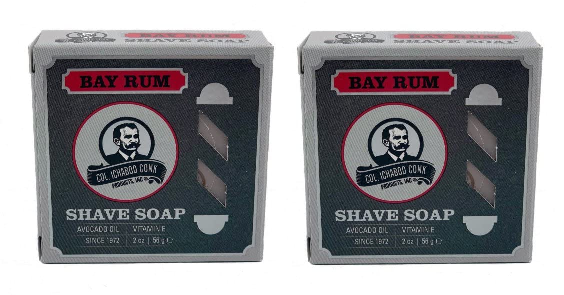 Colonel Conk Worlds Famous Shaving Soap, Bay Rum (Net Weight 4.50 Oz) - Two Pack