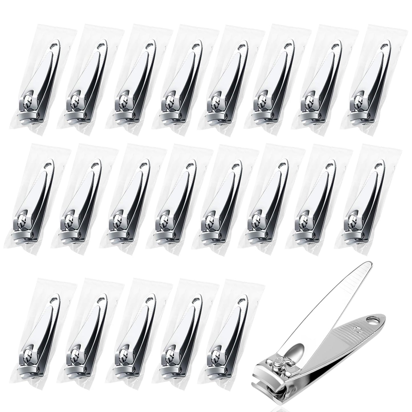 Stainless Steel Nail Clippers Individually Wrapped, 100 Pack Nail Clippers Bulk,Bulk Nail Clippers for Homeless Individually Wrapped, for Homeless,Shelter, Air Bnb, Hotel (100 PCS)
