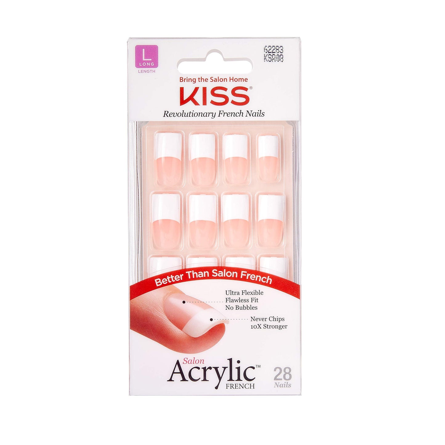 KISS Salon Acrylic French Nails Long Length KSA08 (2 PACK)