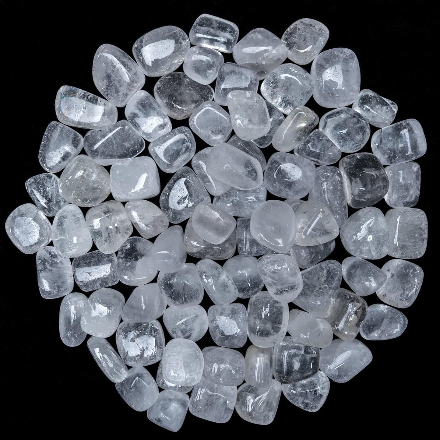 ZAICUS 1lb Clear Quartz Tumbled Stones | Polished Crystals Healing | Natural Stones | Feng Shui | Chakra Balancing | Good Luck | Reiki Gift | Home Decor | Size 20-25 mm