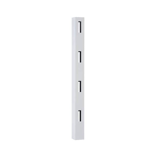 4-Rail Fence Post Durable Vinyl White Ranch 5 in. x 5 in. x 8 ft.