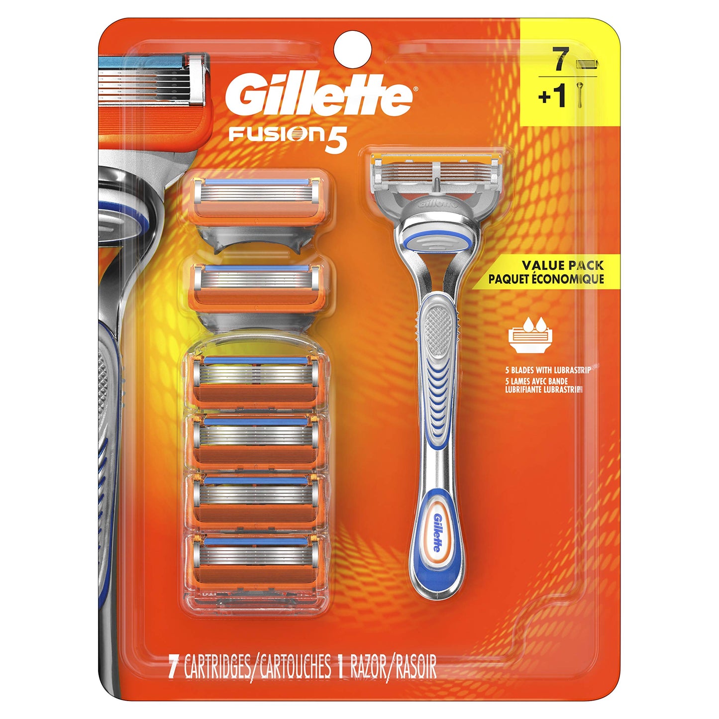 Gillette Fusion5 Mens Razor, Includes 1 Handle, 6 Blade Refills (Packaging May Vary)