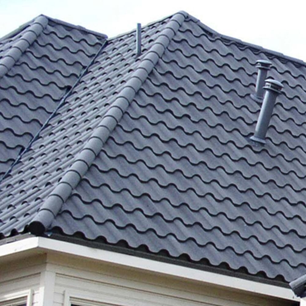 Half Round Ridge Tile Stone Coated Metal Roofing 10pcs Roofing Living and Home Grey