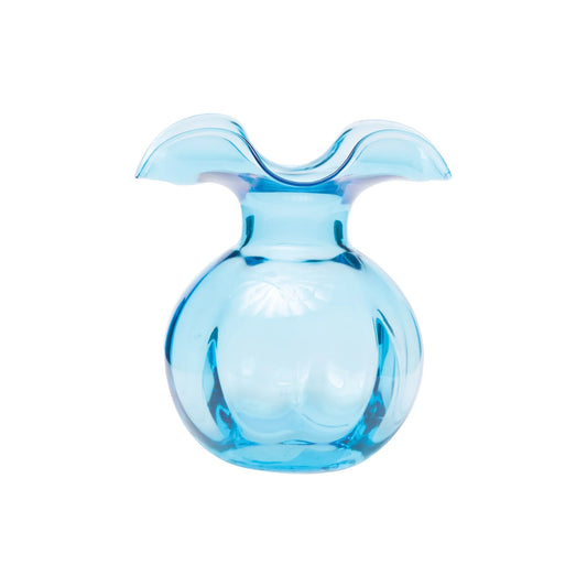 Vietri Hibiscus Glass Aqua Vase