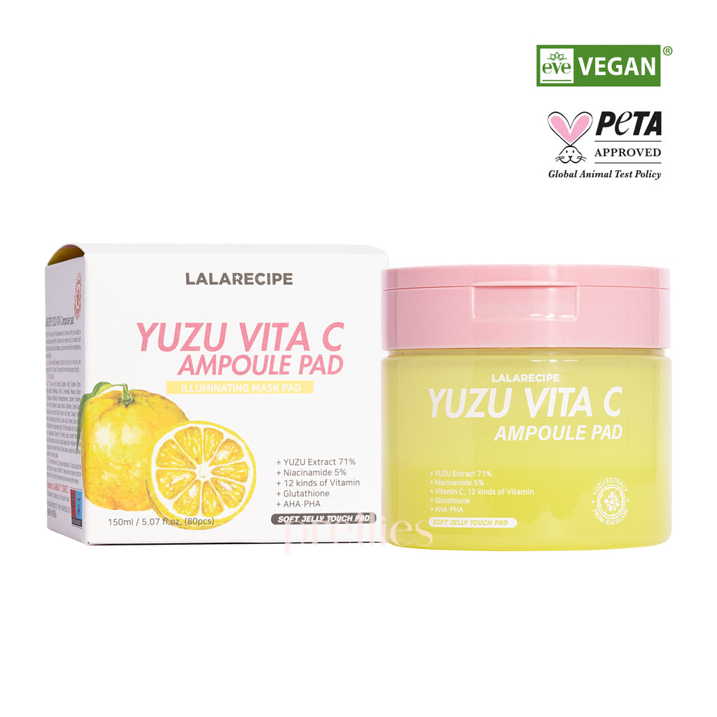 LALARECIPE Yuzu Vita C Ampoule Pad 80pcs