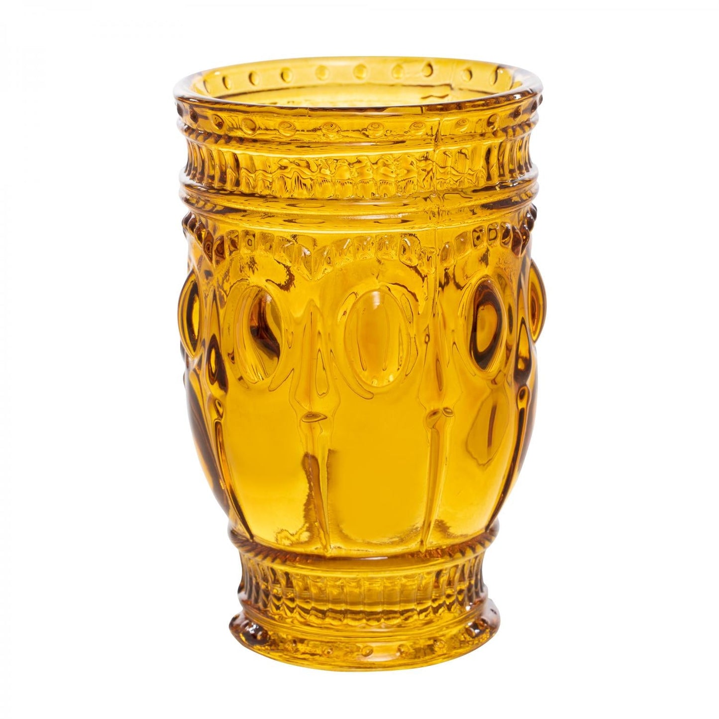 DECOSTAR™ EMBOSSED GLASS CUP 5" 10OZ 6PC/BOX - AMBER