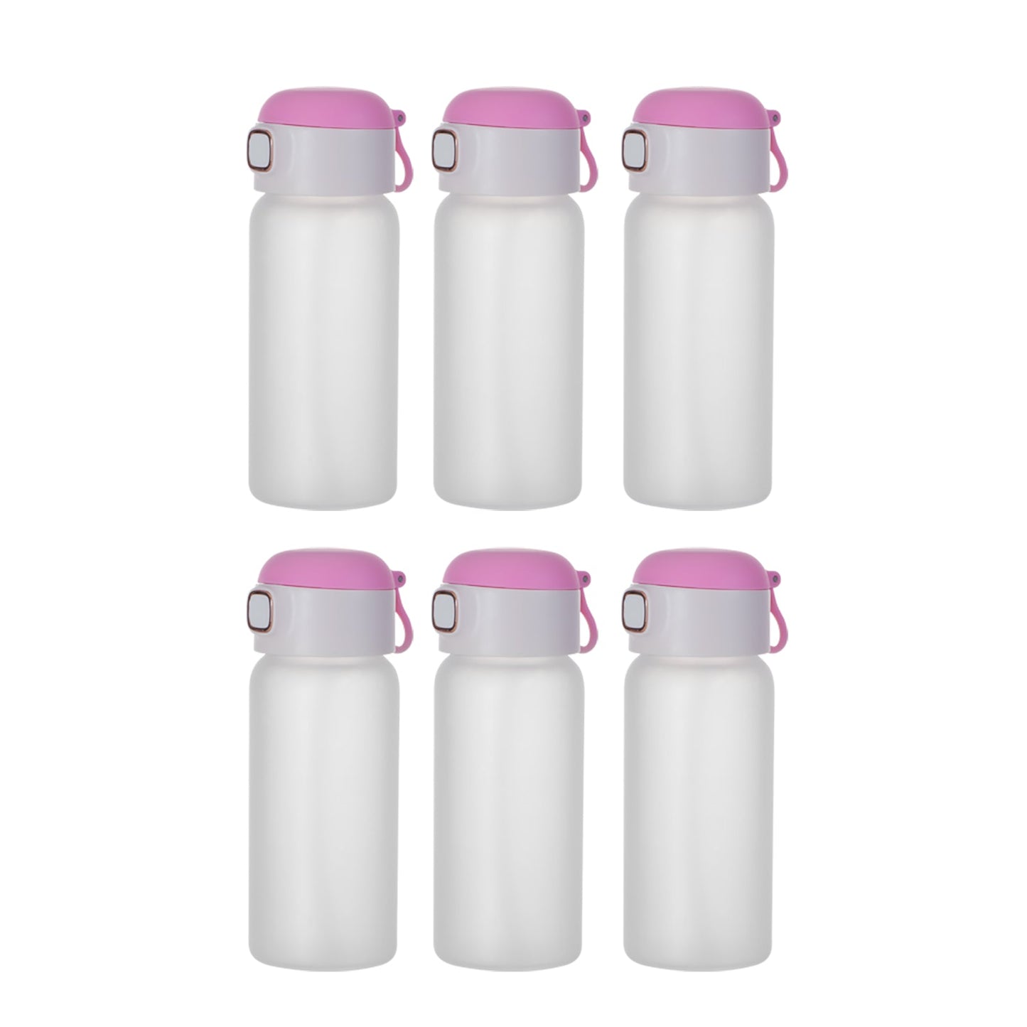 Sublimation Glass Water Bottles with Color Lids and Straw for Kids 15 OZ 6 Pack (3 color options)