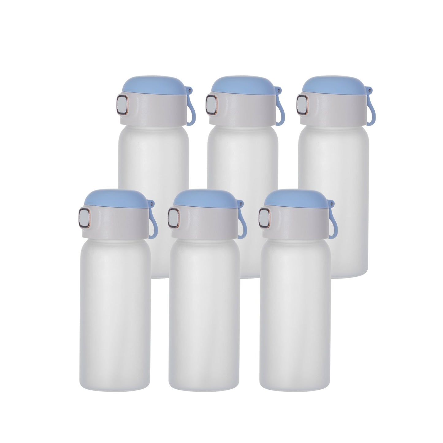Sublimation Glass Water Bottles with Color Lids and Straw for Kids 15 OZ 6 Pack (3 color options)