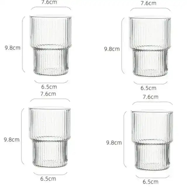 Caramel Striped Glass Set - MAIA HOMES