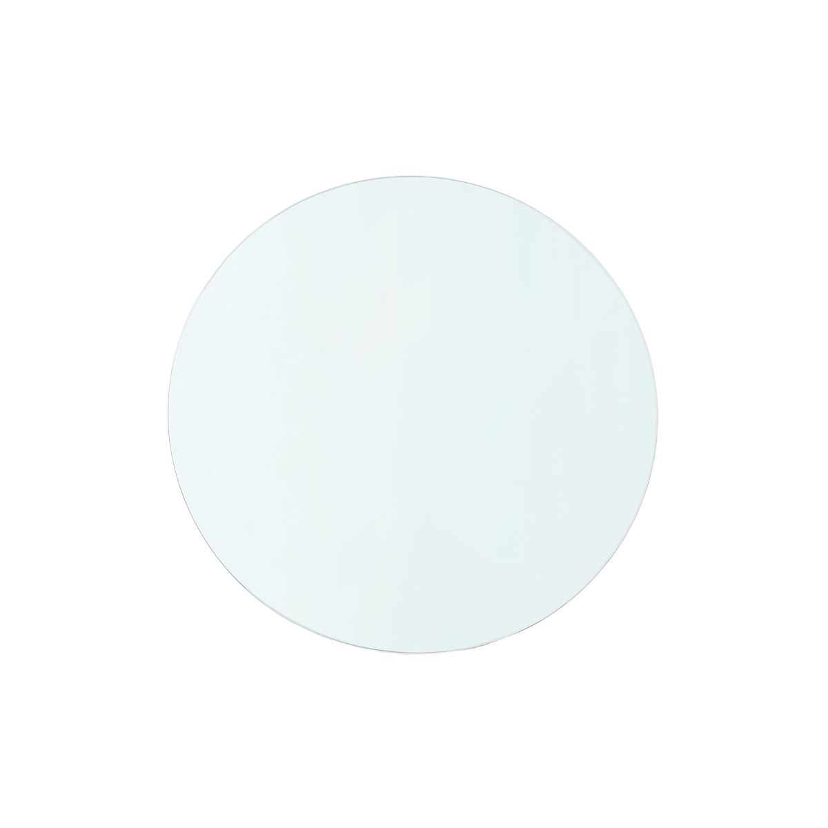 Claudette 1-Drawer Round Side Table Glass Top, Clear