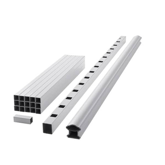 70" Deck Railing Kit With Top Bottom Rail Balusters, White