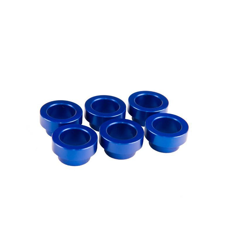 Fuel Injector Clinic 6x Blue Anodized Toyota Supra Manifold Bungs / BU Supra Spacer 6A