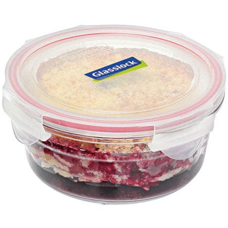 Glasslock Oven Safe Container Container 1.5l Round Red