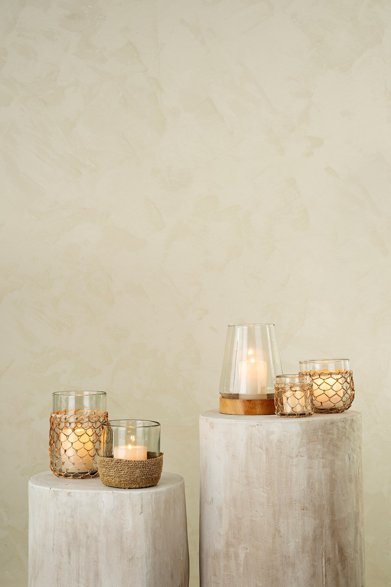 Jute Hurricane Votive