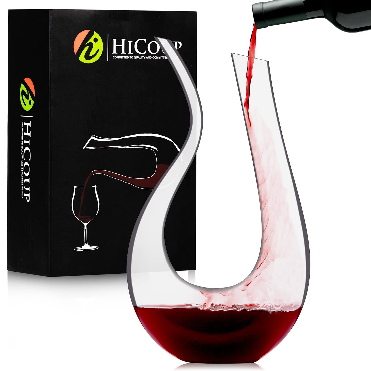 Red Wine Decanter with Aerator - 750mL Crystal Glass Wine Carafe