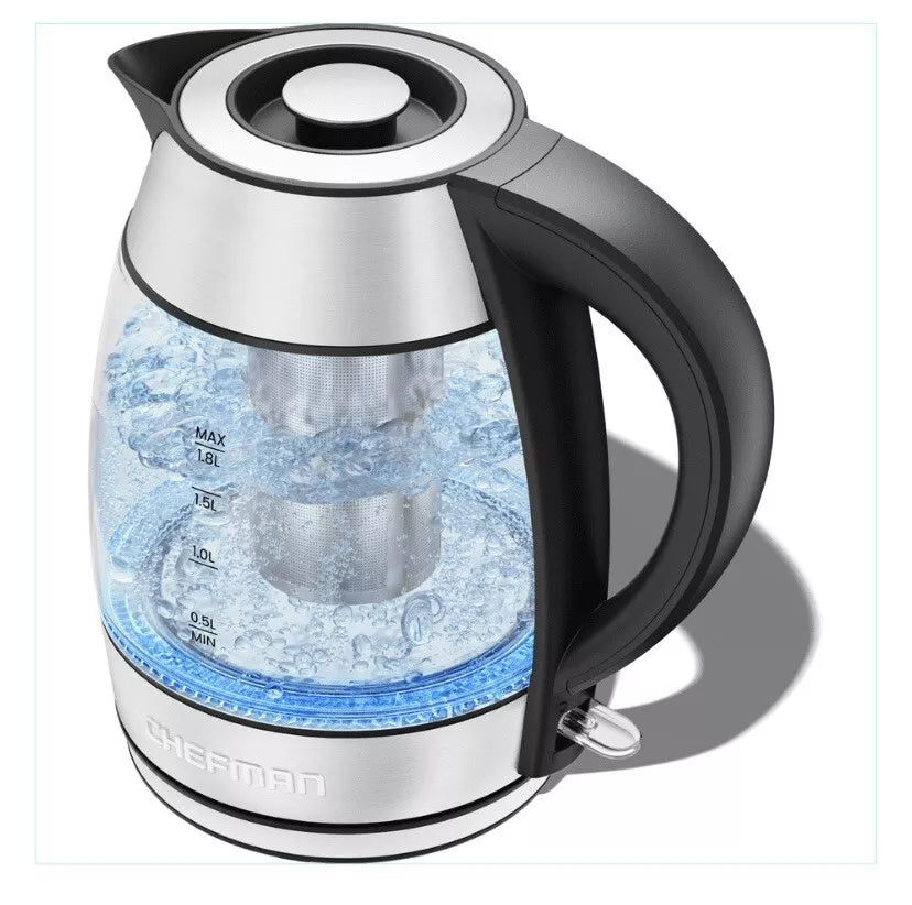 Chefman RJ11-17-TI 1.8L Electric Glass Kettle