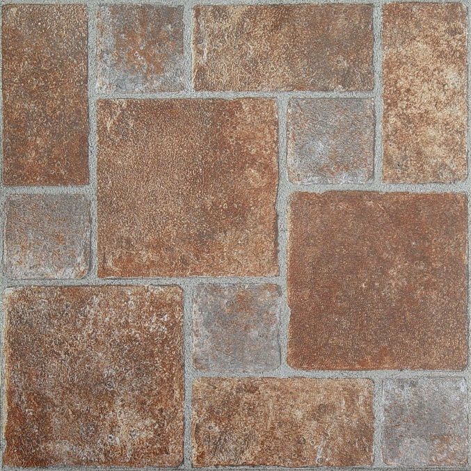 Nexus Self Adhesive 12-Inch Vinyl Floor Tiles, 20 Tiles - 12" x 12", Brick Pavers Pattern - Peel & Stick
