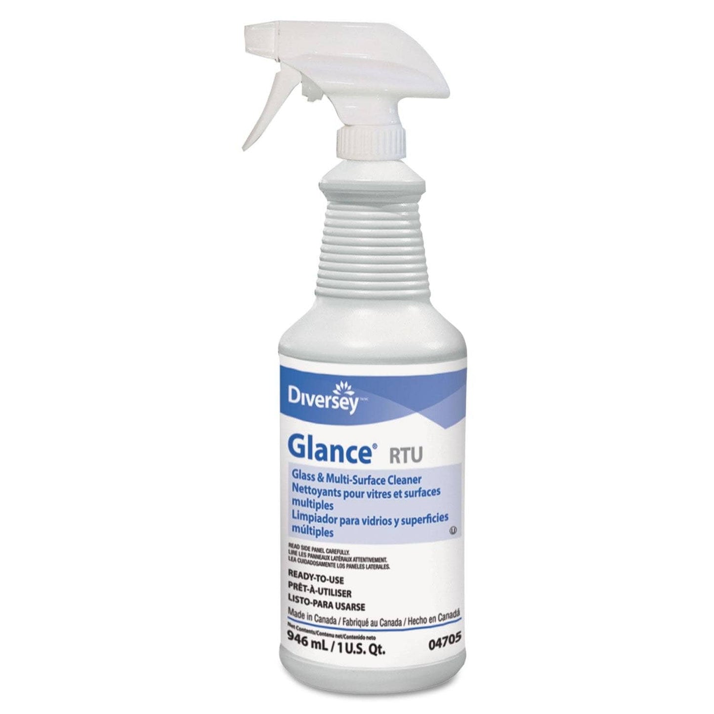 Diversey Glance Glass & Multi-Surface Cleaner, Original, 32Oz Spray Bottle, 12/Carton - DVO04705