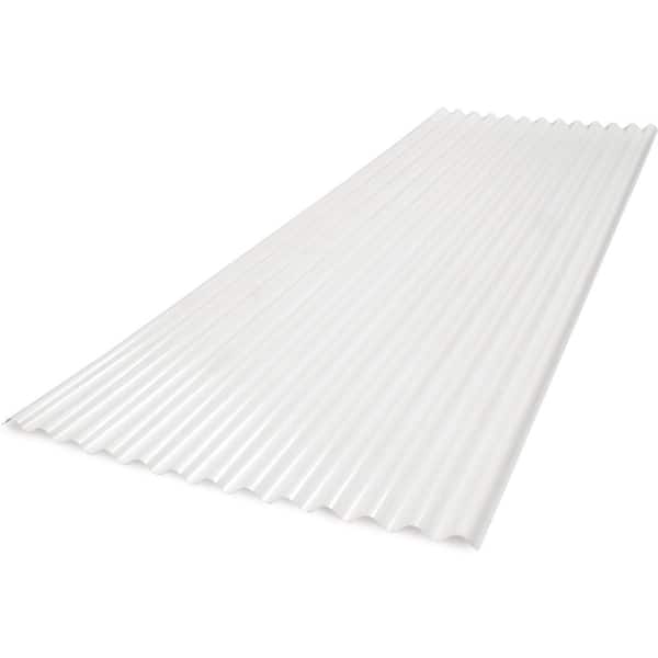 Polycarbonate Roof Panel 6 ft. Lightweight Corrugated White Opal