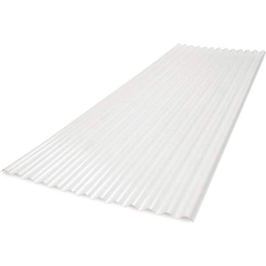 Polycarbonate Roof Panel 6 ft. Lightweight Corrugated White Opal