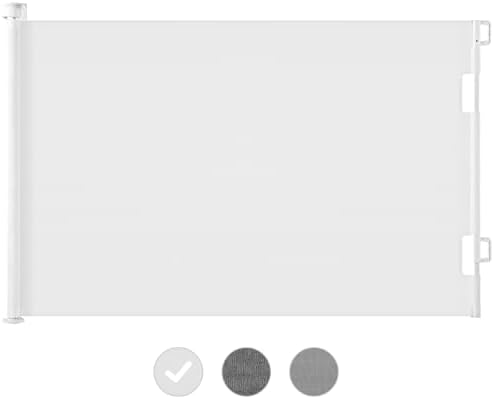 Cumbor Baby Gate Retractable Gates for Stairs, Mesh Dog Gate for The House, Wide Pet Gate 33" Tall, Extends to 55" Wide, Long Child Safety Gates for Doorways, Hallways, Cat Gate Indoor/Outdoor(White)