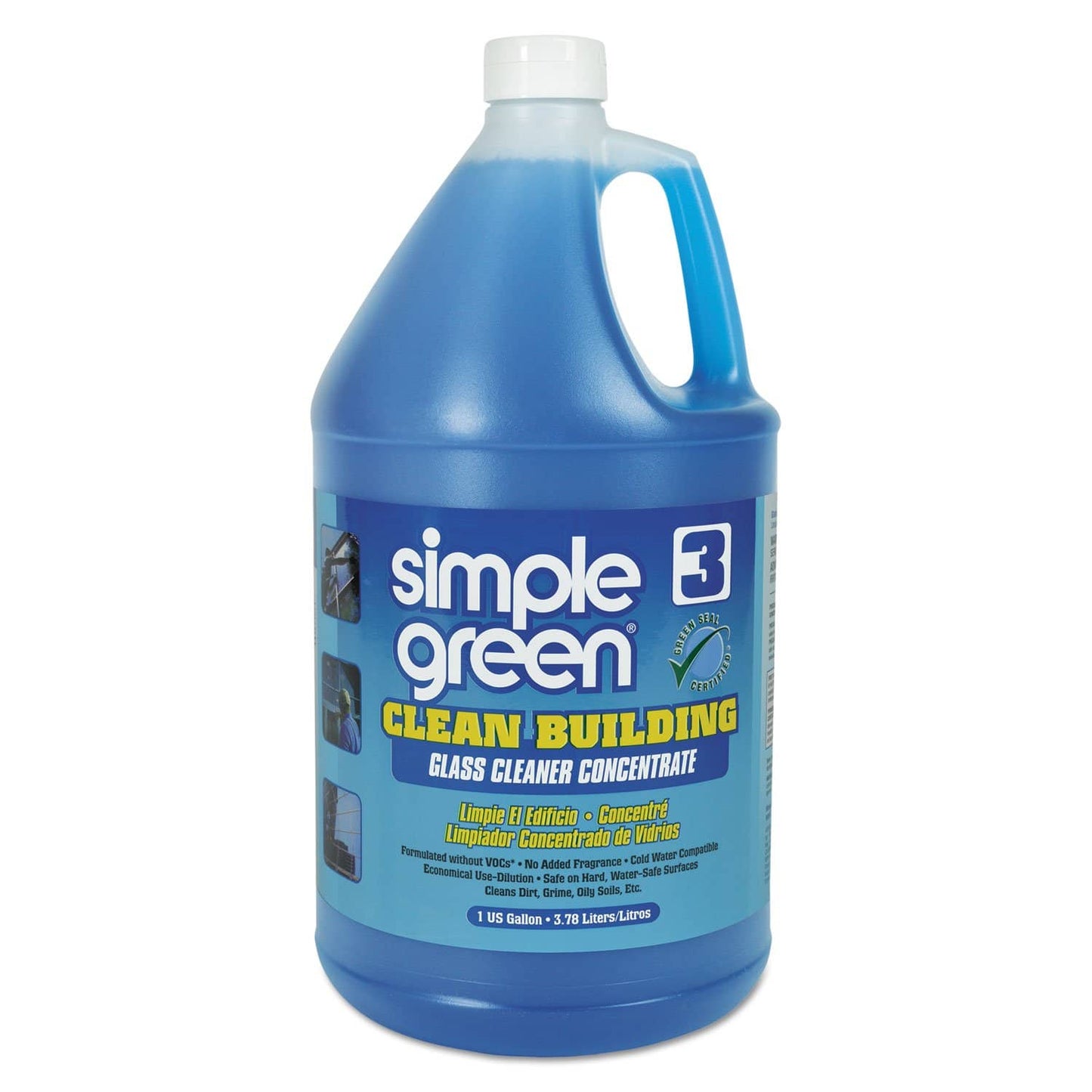 Simple Green Clean Building Glass Cleaner Concentrate, Unscented, 1Gal Bottle - SMP11301
