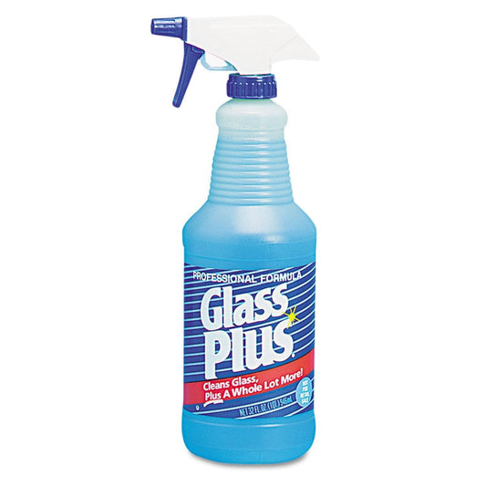 Glass Plus Glass Cleaner, 32Oz Spray Bottle, 12/Carton - DVO94378CT