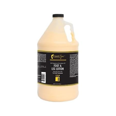 FOOT SPA - Healing Therapy Massage Lotion,128 Oz - With Peppermint and Eucalyptus - Professional Pedicure, Body and Hot Oil Manicure, Infused with Natural Oils and Vitamins - Bulk, Refill Gallon