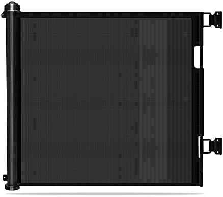 Retractable Baby Gate Dog Gate - Wiscky Extra Wide Safety Gates 33" Tall, Extends to 59" Wide, Easy to Roll and Latch Dogs Gate for Doorways, Stairs, Hallways, Deck, Banisters Indoor/Outdoor (Black)