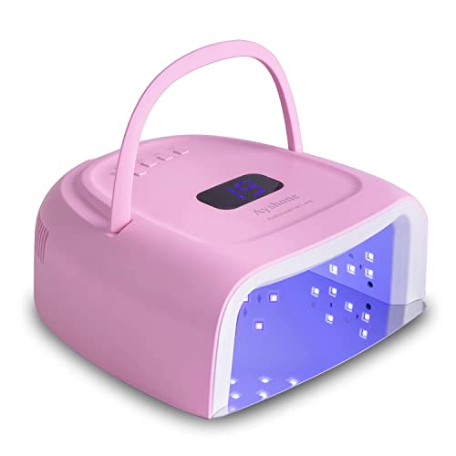 Ayshone Rechargeable LED Gel Nail Lamp,60W Cordless UV Led Nail Light Nail Dryer for Gel Nails with Lifting Handle Touch Sensor LCD Screen