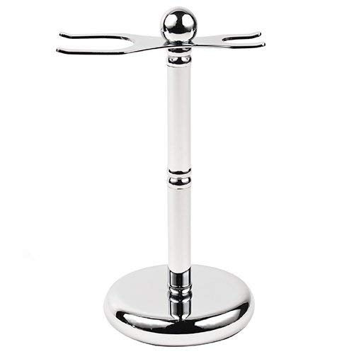 Parker Deluxe Chrome 2 Prong Safety Razor and Shaving Brush Stand