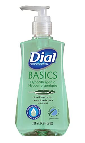 Dial Professional Basics Hypoallergenic Liquid Hand Soap, Green Seal Certified, 7.5 OZ Pump (Pack of 12)