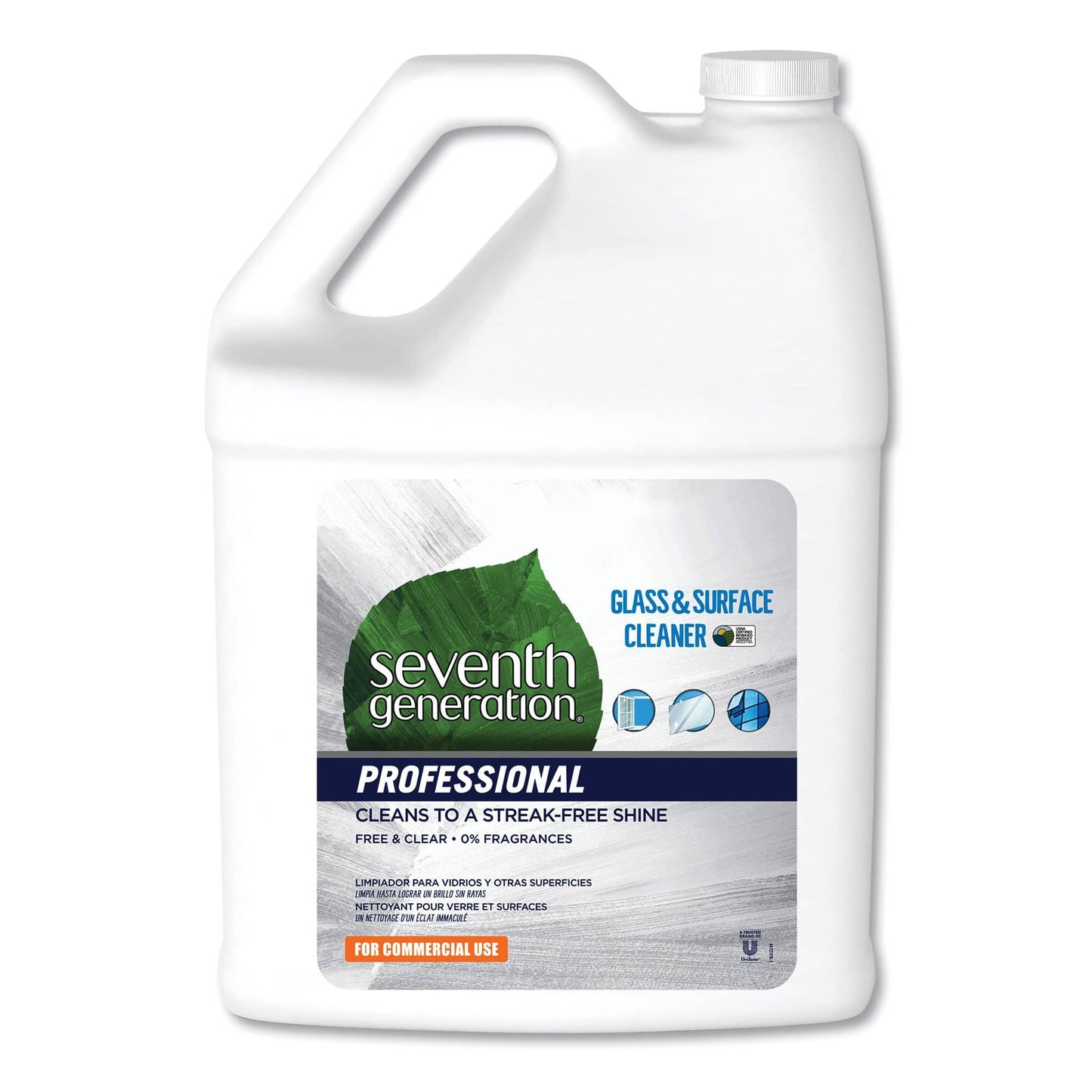 Seventh Generation Professional Glass And Surface Cleaner, Free And Clear, 1 Gal Bottle, 2/Carton - SEV44721CT