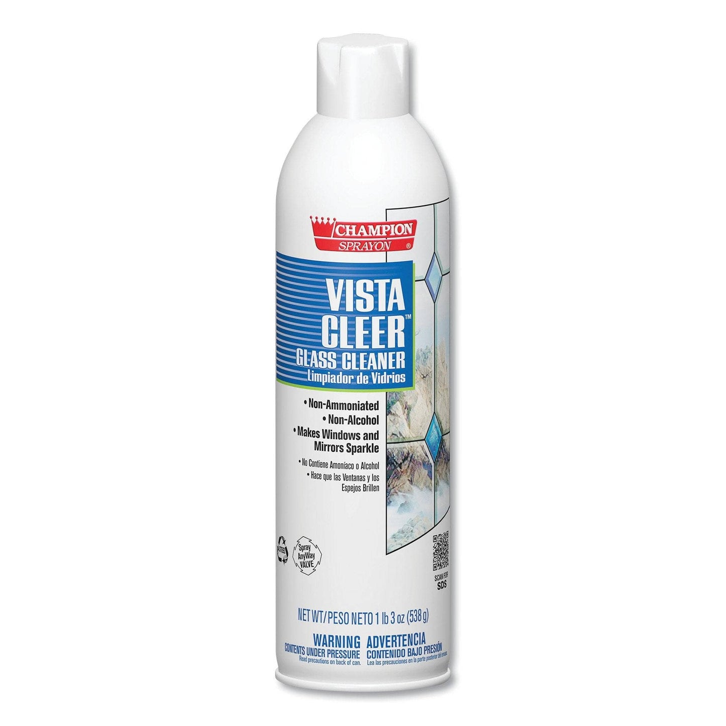 Chase Vista Cleer Ammonia-Free, Clean Scent, 20 Oz Aerosol, 12/Carton - CHP5155