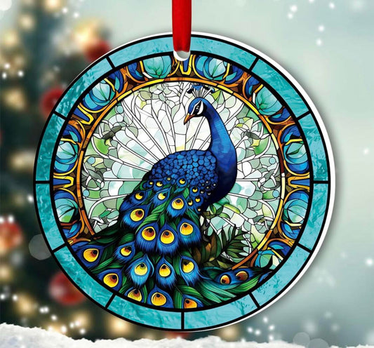 Peacock Keepsake Christmas Tree Ornament